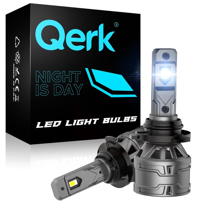 LED крушки, HB4, QERK E4, ретрофит, 120W, 6000K, CANBUS, режещи, мощни, 9006, 2 бр