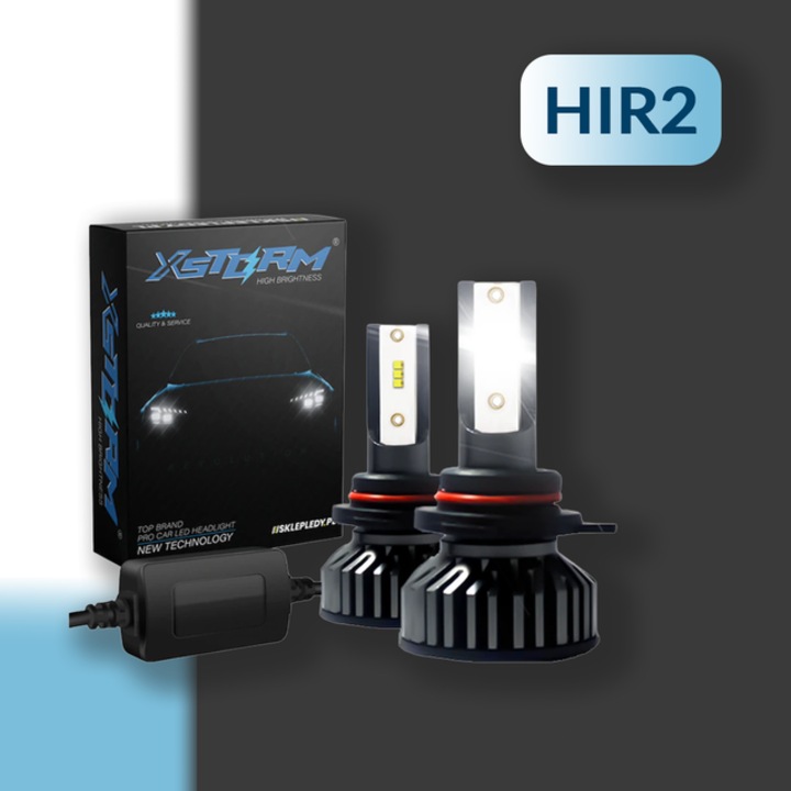 Set 2 Becuri Led Auto Hir2, Xstorm, Px22D, 100 W, 6000 K, 20000 Lm, 12 V, 50000 H, Lumini De Drum, Lumini De Intalnire, Lumini De Ceata