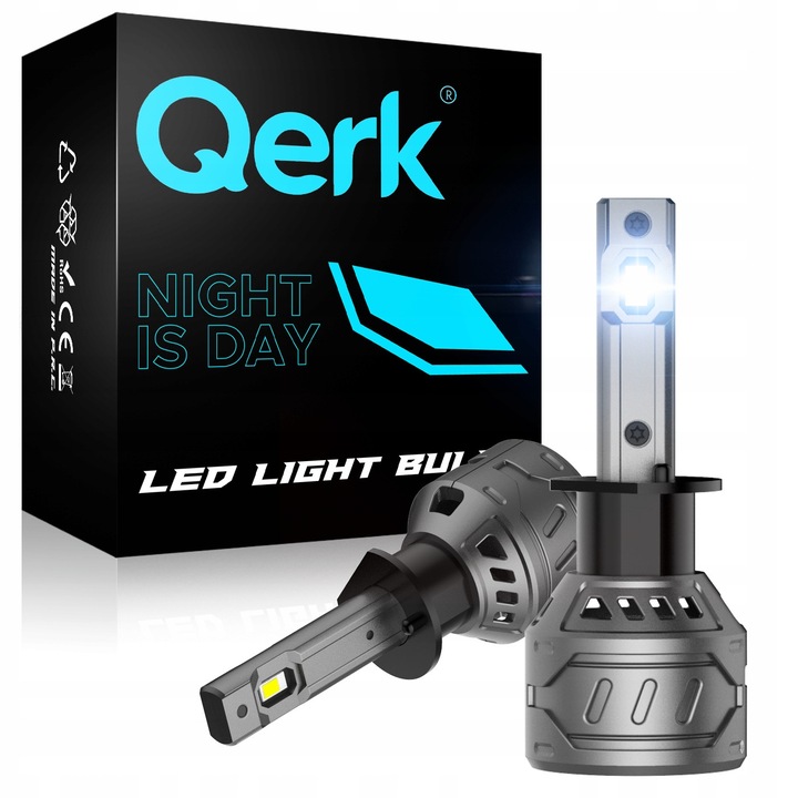 LED izzók, H1, QERK E4, utólagos, 120W, 6000K, CANBUS, vágó, erős, 2 db