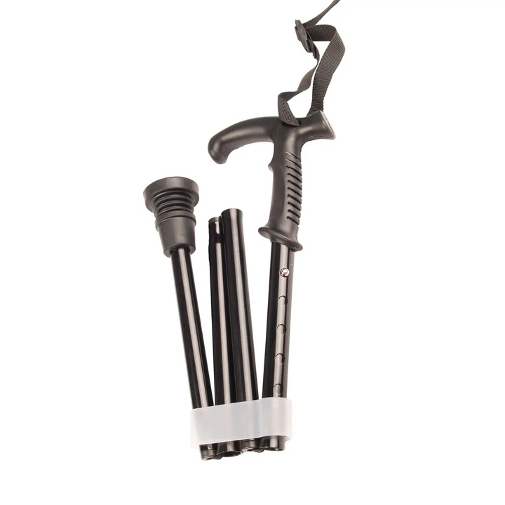 Baston de mers invalid, pliabil, telescopic, pentru scaun cu rotile