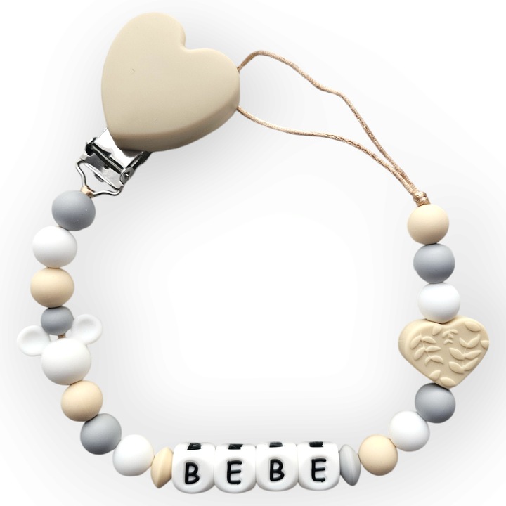 Lantisor pentru suzeta din silicon alimentar, Inima Mickey