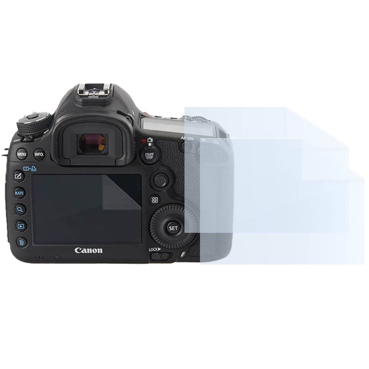 Filmkészlet Canon EOS 5D Mark III-hoz, FONIX LENS DEFENSE, 2 szilikon képernyőfólia, ütésálló, karcmentes, regenerálható, tartós, időjárásálló, átlátszó