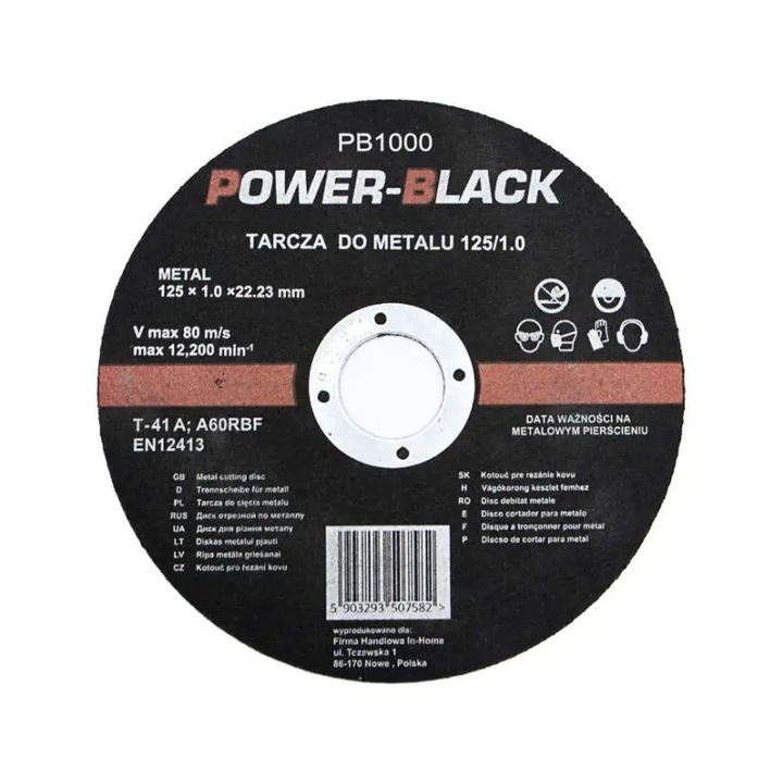 Disc taiere metal, Tagred, PB1000, 125 mm, 1 mm, 22.2 mm