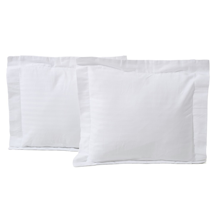 Комплект 2 калъфки за възглавница Heinner Home Damask, 100% памук, 150 GSM, 250 TC, Сатенени райета 1 см, 70 х 70 см