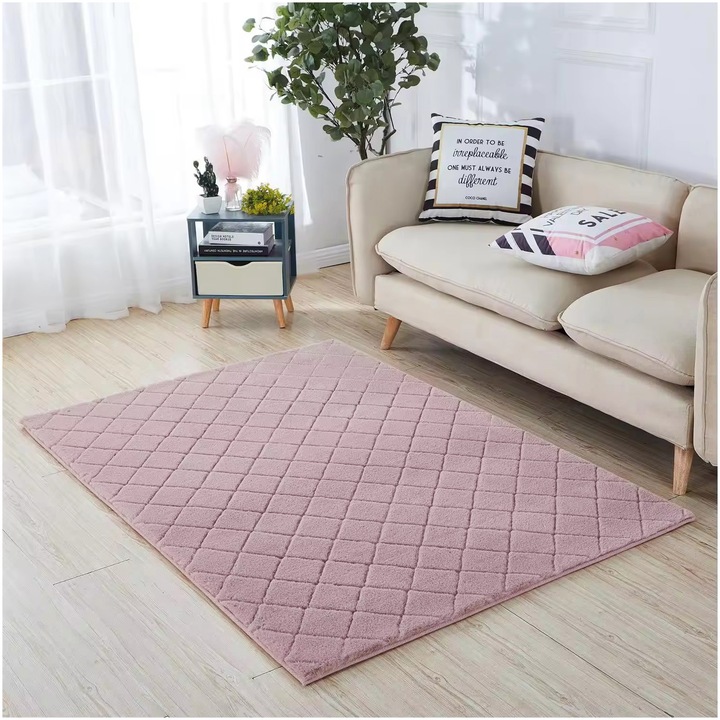 Килим Heinner Home Lavi, Правоъгълен, 80 x 150 см, 1550 гр/м², 100% полиестер, Розов
