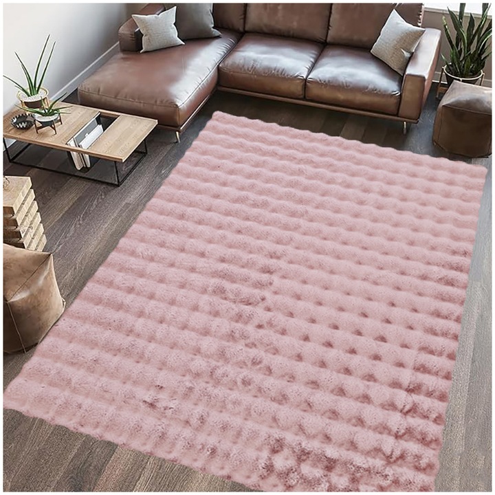 Covor dreptunghiular blanita Heinner Home Paopao, 160 x 230 cm, 1600 g/m², 100% Poliester, roz