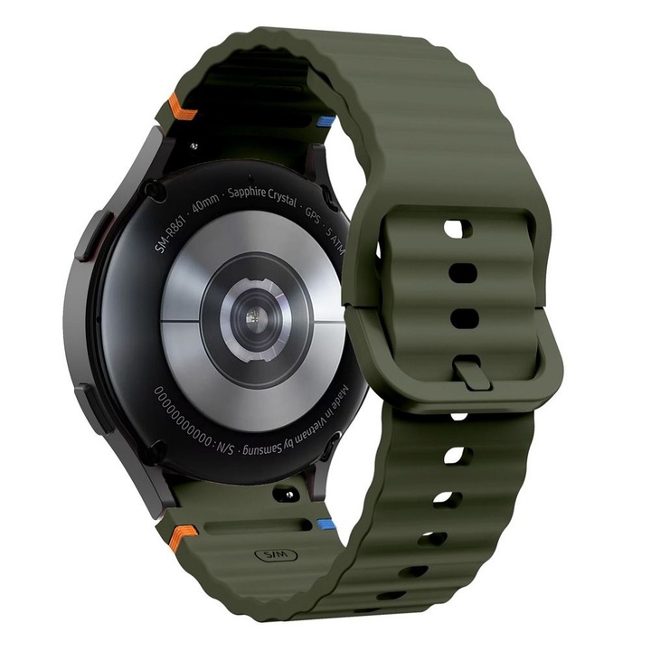 Samsung Galaxy Watch 4 (40 / 42 / 44 / 46 mm) - TECH-PROTECT Sport - zöld szilikon szíj (20 mm szíj szélesség)