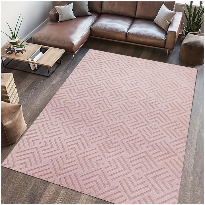 Килим Heinner Home Dover, Правоъгълен, 200 x 300 см, 1200 гр/м², 100% полиестер, Розов