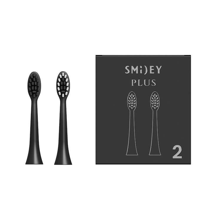 Sonic fogkefe tartalék, Smiley Plus, fekete, 2 db