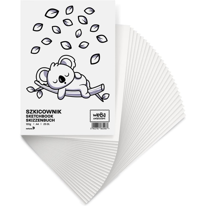 Caiet de schite, Netuno, WeBa, A5, 120gsm, 25 coli, Alb