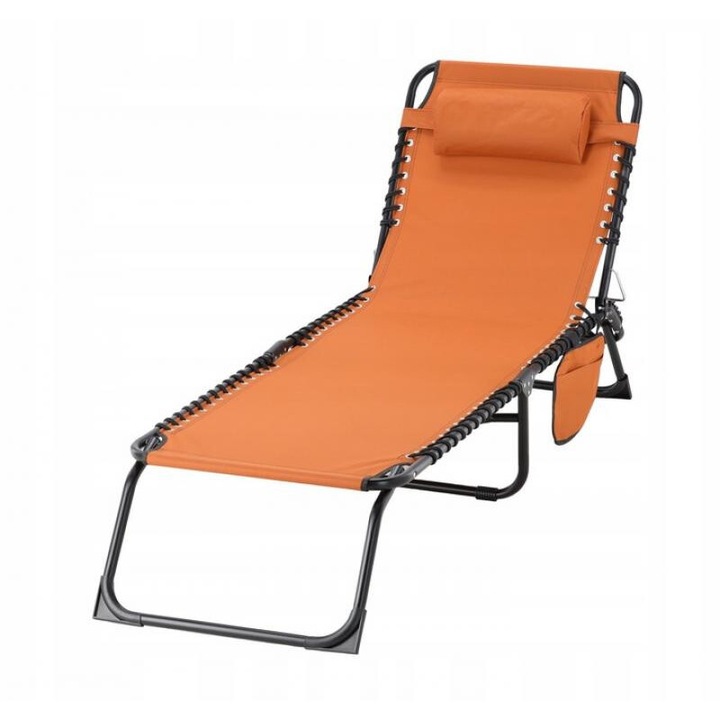 Összecsukható kerti napozóágy - 190 x 58 x 30 cm - Barna