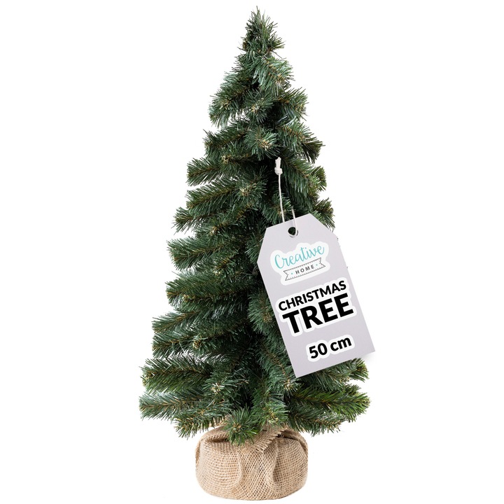 Pom de Craciun Artificial 50 cm, Creative Home, pentru economisirea spatiului mic, Pomi mici masa, birou, Cadou de decorare DIY, Interior, Exterior