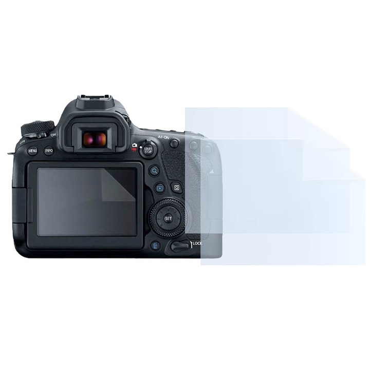 Fóliakészlet Canon EOS 6D-hez, FONIX LENS DEFENSE, 2 szilikon képernyőfólia, ütésálló, karcmentes, regenerálható, tartós, időjárásálló, átlátszó