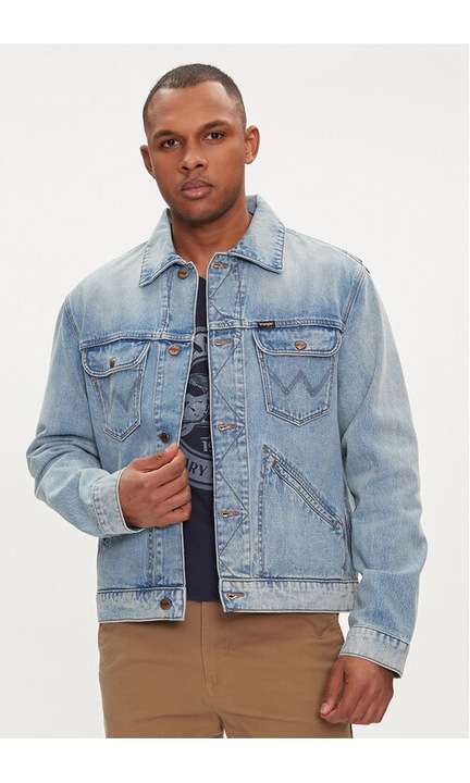 Geaca barbati, Wrangler, 594565, Albastru, Bumbac