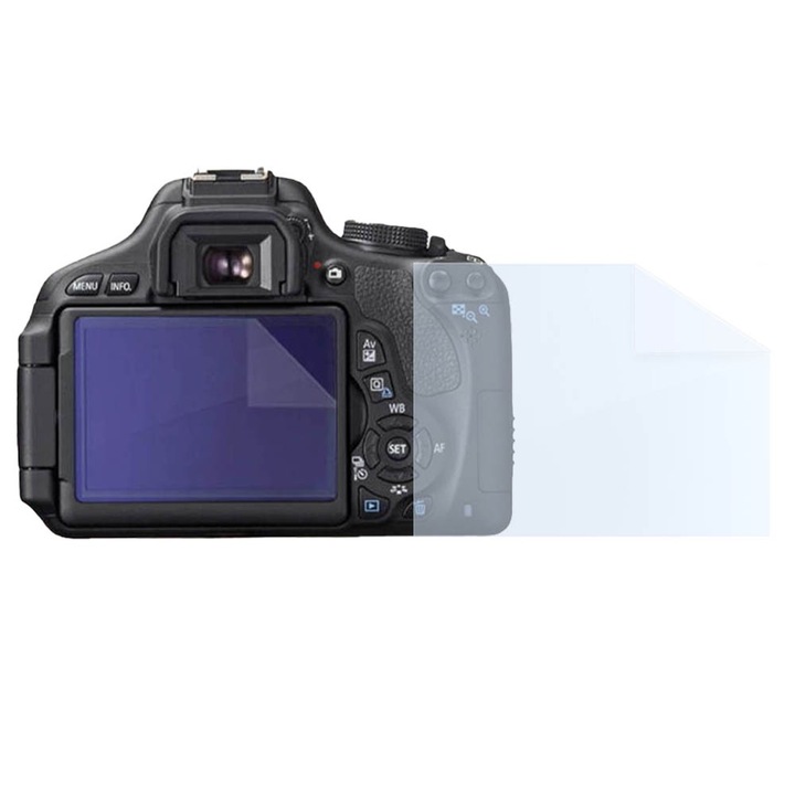 Fóliakészlet Canon EOS 600D-hez, FONIX LENS DEFENSE, 1 szilikonfólia képernyőhöz, ütésálló, karcolásgátló, regenerálható, tartós, időjárásálló, átlátszó