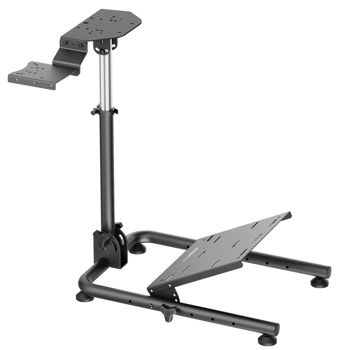 Симулационна стойка за състезания StableDesk Gaming, стойка за волан Racing, държач за скоростен лост, сгъваема за кокпит, SimRacing, черен
