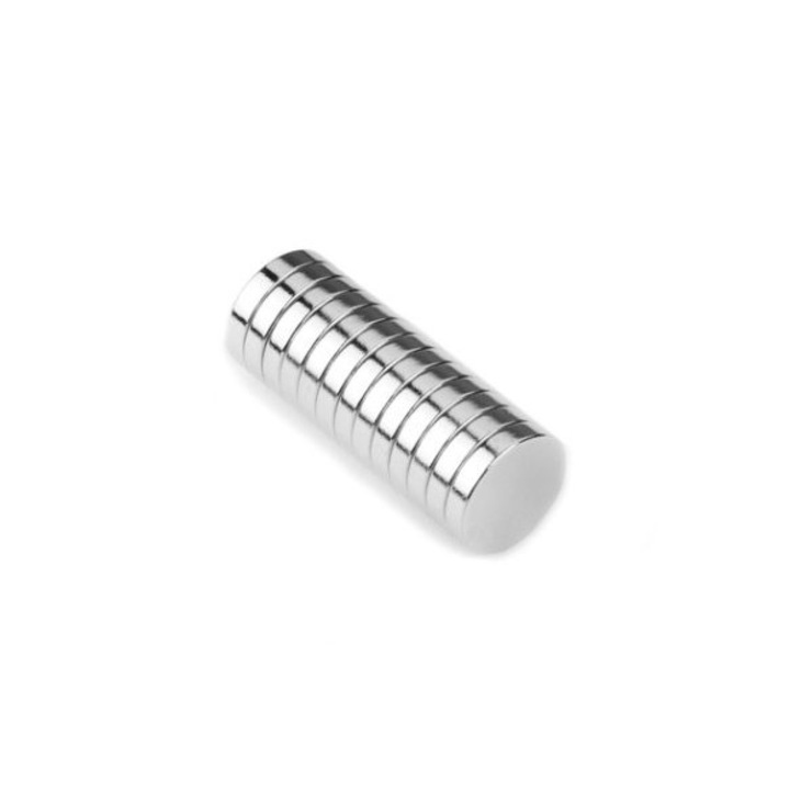 Neodímium lemezes mágnes 10x2 mm, 10 darabos készlet, Ideális hobbihoz és kézműves foglalkozásokhoz