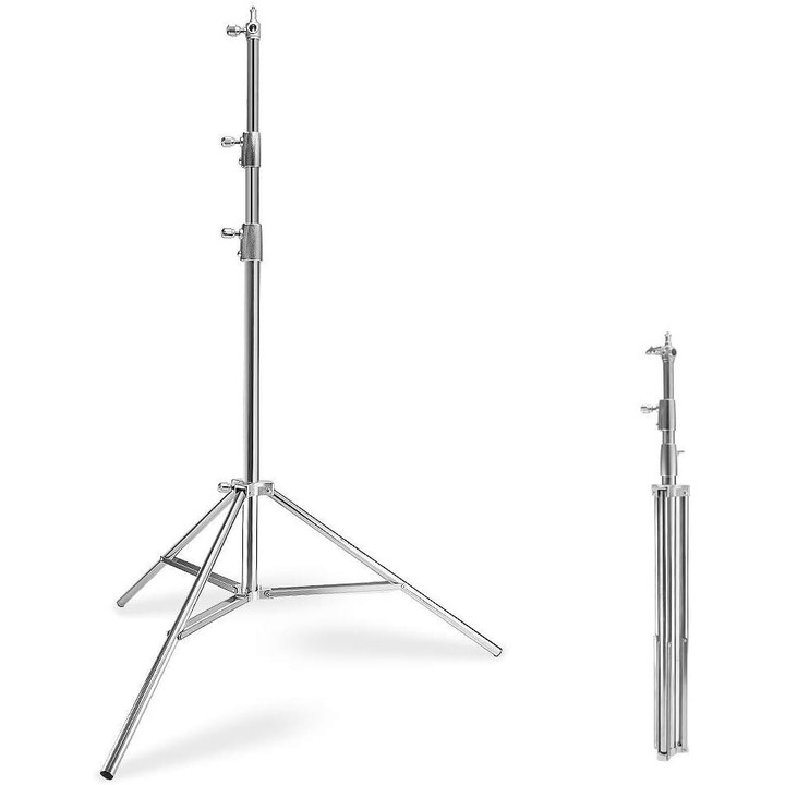 Trepied stativ foto cu filet universal 1/4 si 3/8, inaltime maxima 285 cm, rezistenta maxima 10 kg, Dactylion®