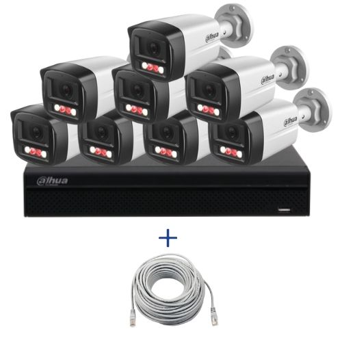 Kit supraveghere Dahua 8 camere 4MP Microfon PoE lentila 2.8mm