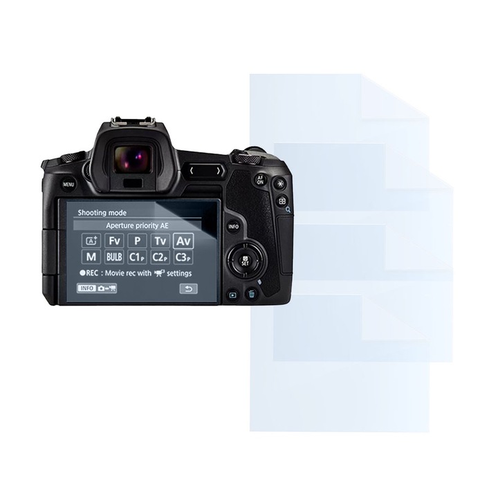 Fóliakészlet Canon EOS Ra, FONIX LENS DEFENSE, 4 szilikon képernyőfólia, ütésálló, karcolásgátló, regenerálható, tartós, időjárásálló, átlátszó