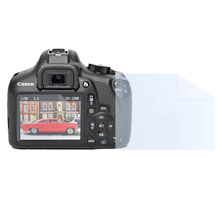 Fóliakészlet Canon EOS 1300D-hez, FONIX LENS DEFENSE, 1 szilikonfólia képernyőhöz, ütésálló, karcolásgátló, regenerálható, tartós, időjárásálló, átlátszó