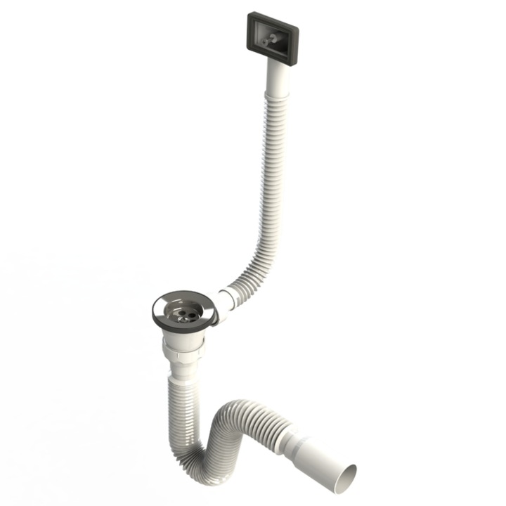 Sifon mic Doruq, cu preaplin, pentru chiuveta cu 1 cuva, plastic, diametru 3.175 cm