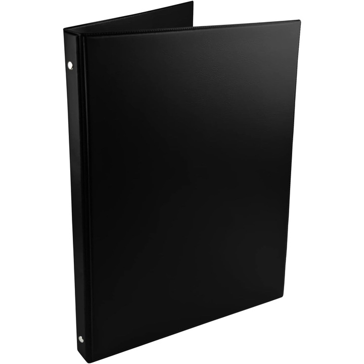 Biblioraft, Netuno, A4, 2 inele, 2 cm, Fabricat din carton, cu levier, Pentru birou si scoala, Cu mecanism metalic, Negru