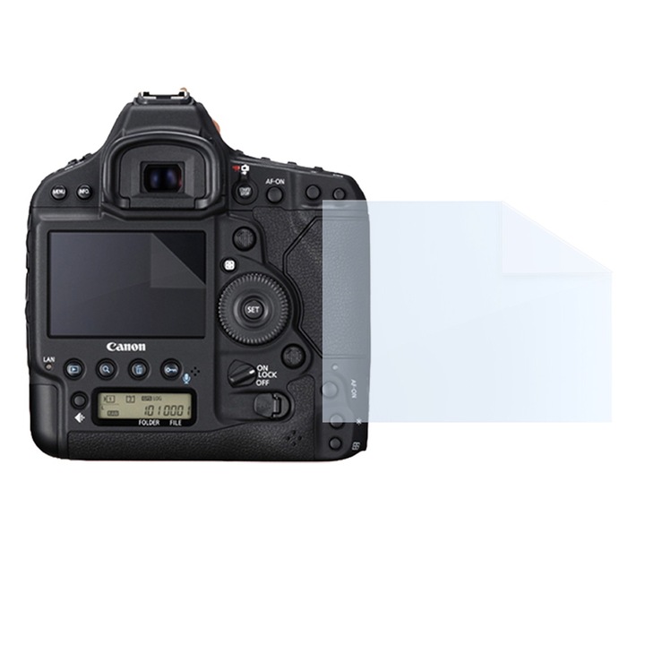 Filmkészlet Canon EOS-1D X Mark II-hez, FONIX LENS DEFENSE, 1 szilikon fólia képernyőhöz, ütésálló, karcolásgátló, regenerálható, tartós, időjárásálló, átlátszó