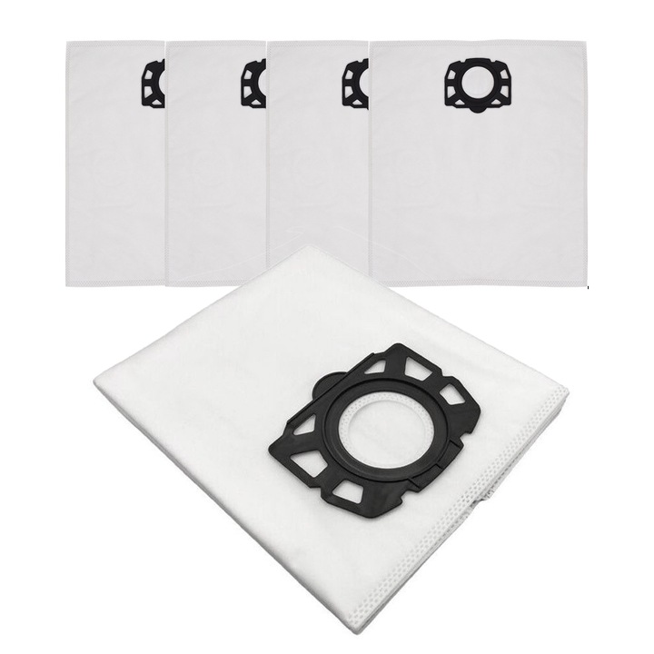Set 5 saci pentru aspirator, Golxmse, compatibili Karcher WD4/WD5/WD6/MV4/MV5/MV6, 520x425mm, alb