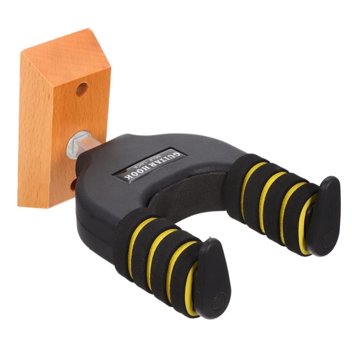 Suport perete chitara Deluxe, include suruburi, potrivit pentru chitare electrice si acustice, solid si stabil, Spuma este rezistenta la zgarieturi, enkourakoko®