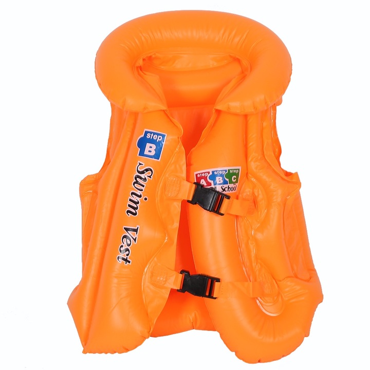 Детска спасителна жилетка, KkvoGmle, оранжева, M, PVC
