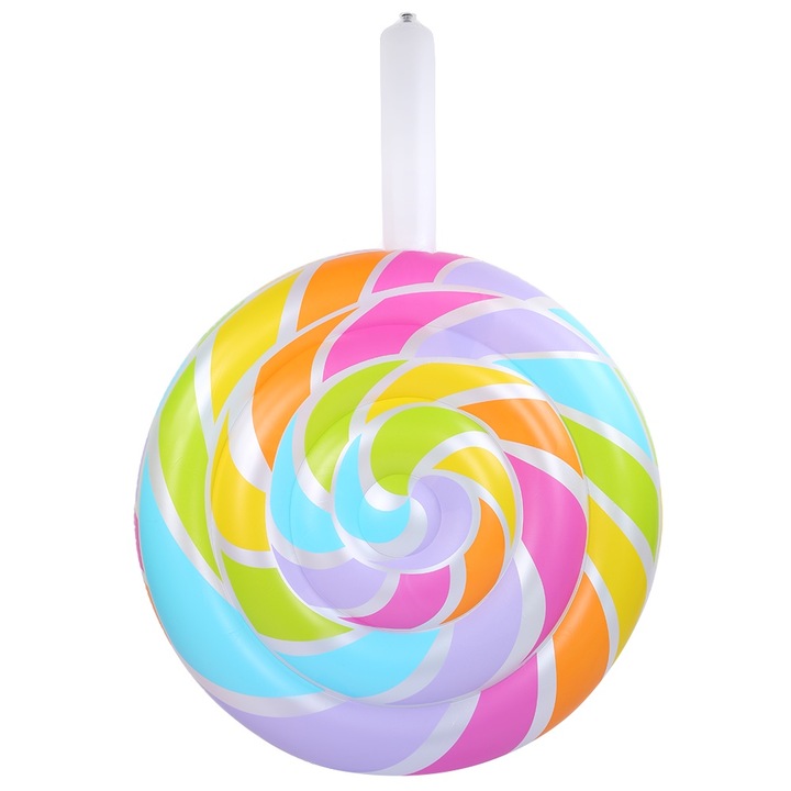 Felfújható matrac, KkvoGmle, PVC, Nyalóka alakú, 100 cm, Medencébe és strandra, Többszínű