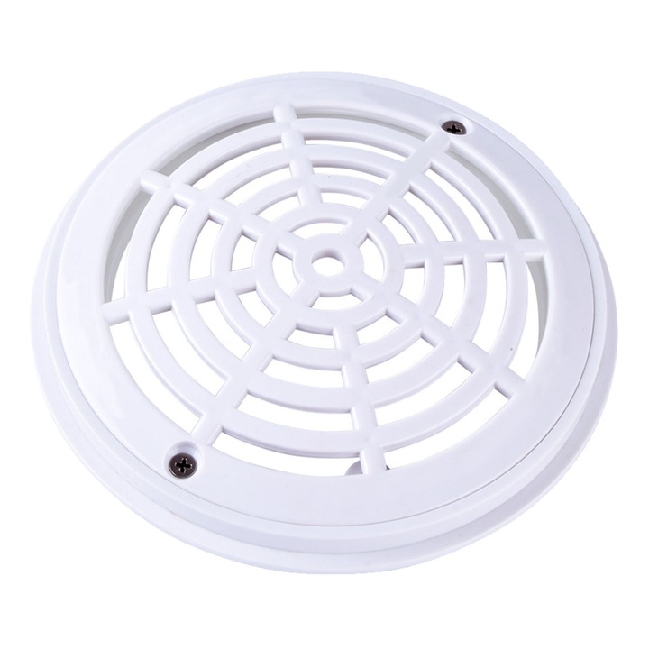 Kerek medence lefolyófedél, KkvoGmle, tartós ABS, egyszerű kialakítás, könnyen tisztítható, 203 mm, fehér