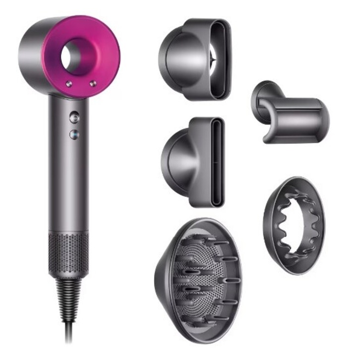 Йонен сешоар, бърз, розов, 130000RPM, 3 степени на топлина, преносим