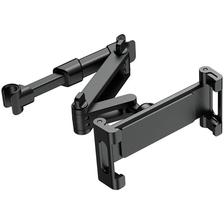 Suport auto pentru tetiere, universal, rotire 360, negru, 7"-10.1"