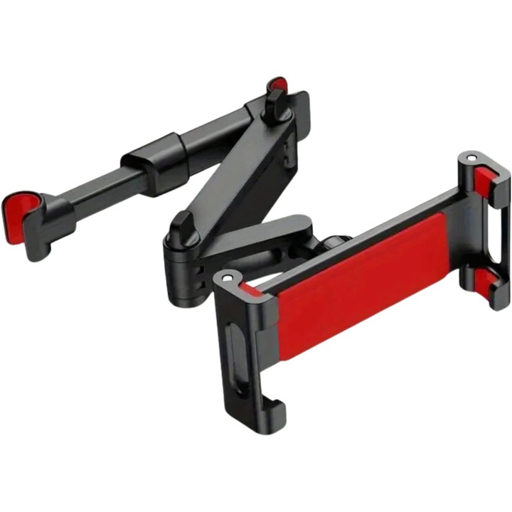 Suport auto pentru tetiere, universal, rotire 360, reglabil, rosu, 7"-10.1"