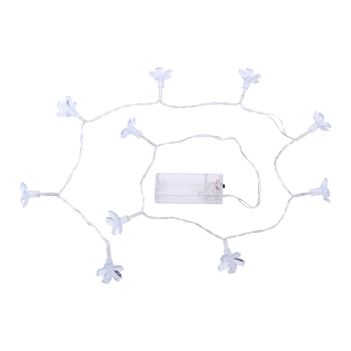 Jormftte LED virág alakú dekorációs fényfüzér, meleg fehér, bel- és kültérre