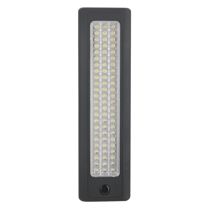 Преносимо фенерче, KkvoGmle, пластмаса/поликарбонат, 72 LED диода, с магнит и кука, захранвано от батерии, черно