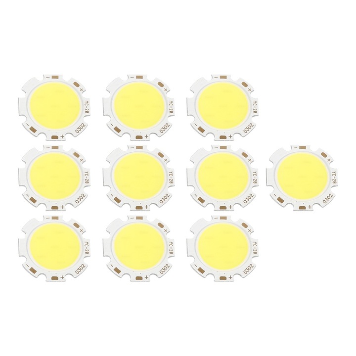 10 db kerek COB 3W Jormftte izzó készlet, fehér