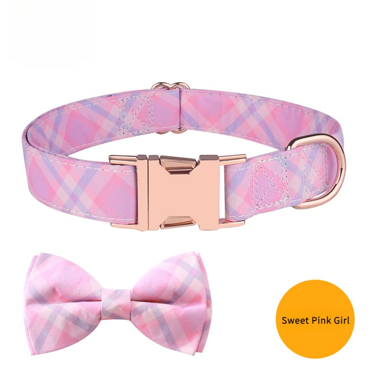 Guler pentru animale de companie papion, 2.5*33-50CM, roz