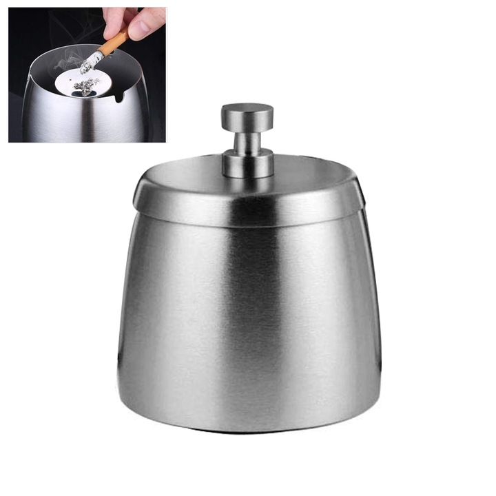 Kültéri hamutartó fedővel, Jormftte, rozsdamentes acél, 12x12cm, 10x10cm, 8x1.5cm