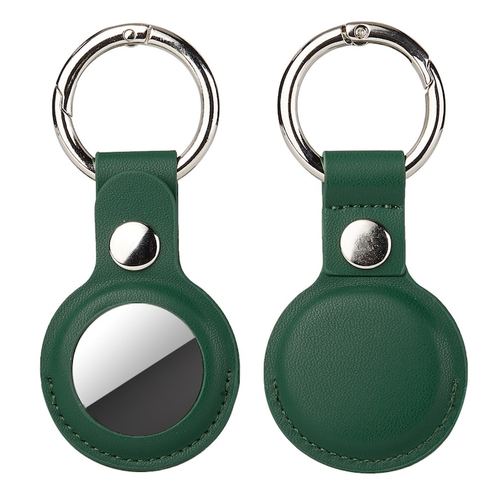 Suport pentru breloc AirTag din piele - Huse si brelocuri pentru Apple AirTag, verde
