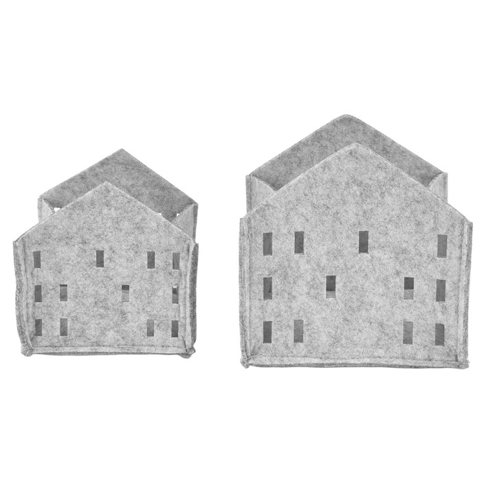 2 db Textil Virágcserép Készlet, Jormftte, Ház Alakú, 15.2x15.2x15cm, 12.2x12.2x12cm