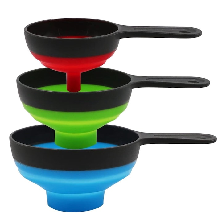 Set Strecuratori Pliabile din Silicon, Rezistente la Caldura, Multicolor, 3 Buc