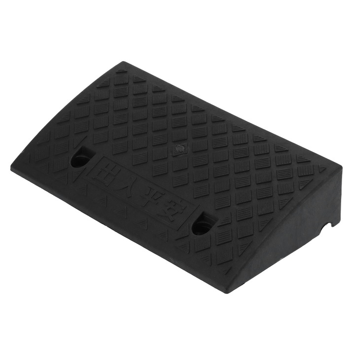 Преносима рампа с праг KkvoGmle, пластмасова, черна, 1x1 м, за тротоар и товарна рампа