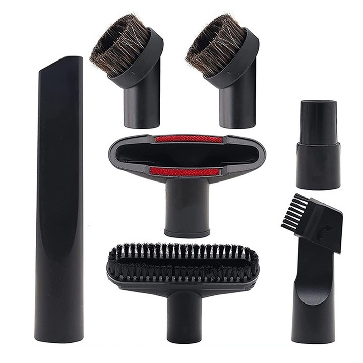 Комплект от 7 аксесоара за прахосмукачка, Golxmse, съвместим с Philips/Midea, вътрешен диаметър 32 мм, черен