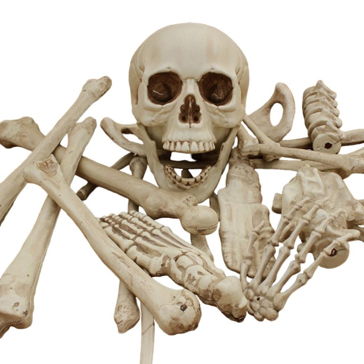 Комплект от 28 части Хелоуин скелет, декоративни аксесоари, пластмаса, стар вид, за външна употреба