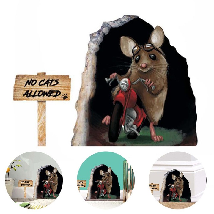 Jormftte 3D dekorációs matrica, kreatív design, többszínű, 12x16.8cm