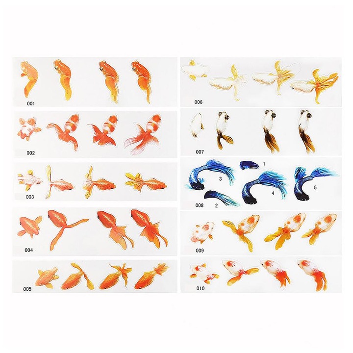 10 darabos 3D Aranyhal Dekorációs Matrica Szett, Jormftte, Kiváló Minőségű Szilikon, Valósághű Megjelenés