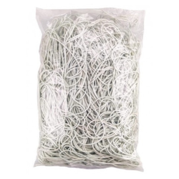 Ластици за пари, Netuno, Каучук, За многократна употреба, 1 кг, 80x1.5x.1.5mm, Бял